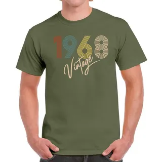 Limited Vintage 1968 Birthday T-Shirt For Men Women – Military Green