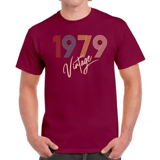 Limited Vintage 1979 Birthday T-Shirt For Men Women – Maroon