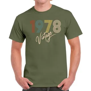 Limited Vintage 1978 Birthday T-Shirt For Men Women – Military Green