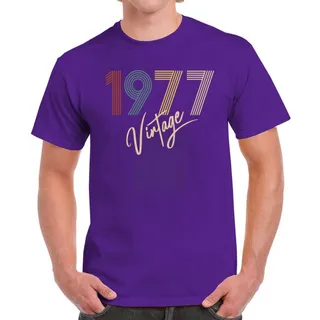 Limited Vintage 1977 Birthday T-Shirt For Men Women – Purple