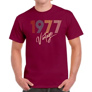 Limited Vintage 1977 Birthday T-Shirt For Men Women – Maroon