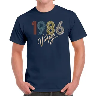 Limited Vintage 1986 Birthday T-Shirt For Men Women – Navy
