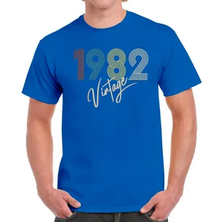 Limited Vintage 1982 Birthday T-Shirt For Men Women – Royal