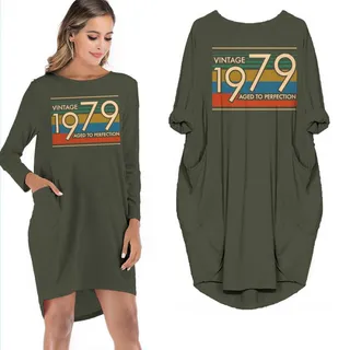 VINTAGE 1979 AGED TO PERFECTION POCKET DRESS – Green