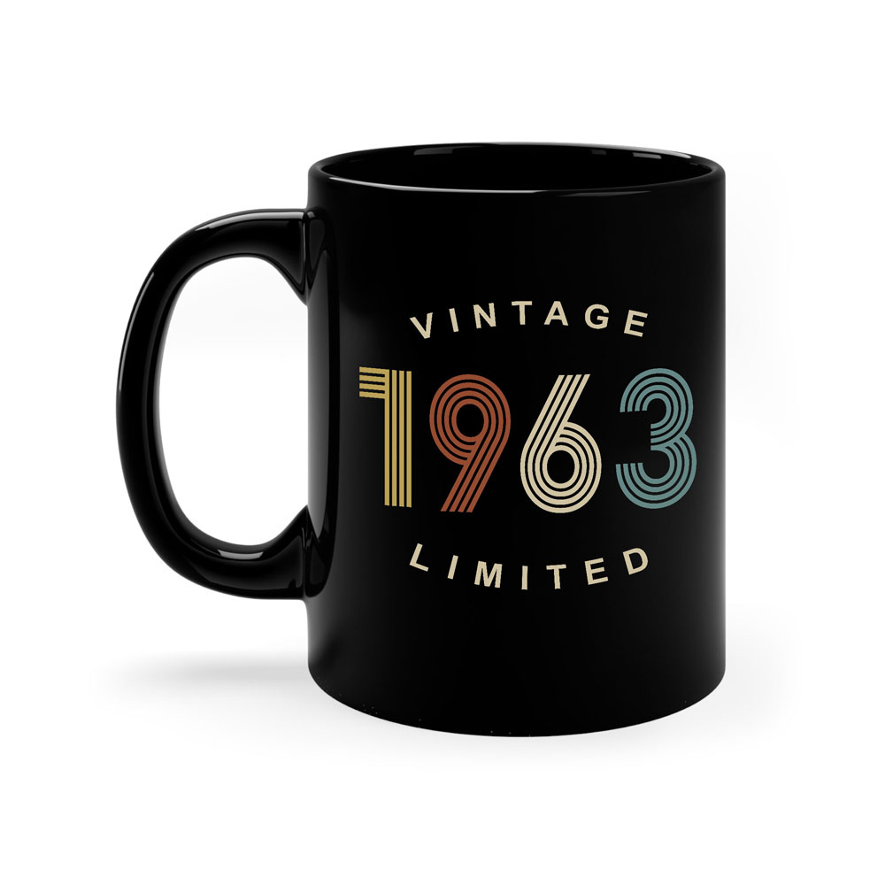 Limited Edition 1963 Birthday Black Coffee Mug - variant image 1