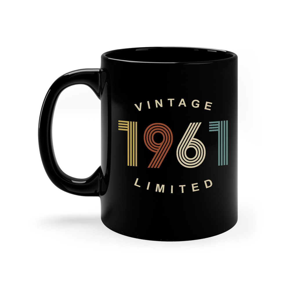 Limited Edition 1961 Birthday Black Coffee Mug - variant image 1