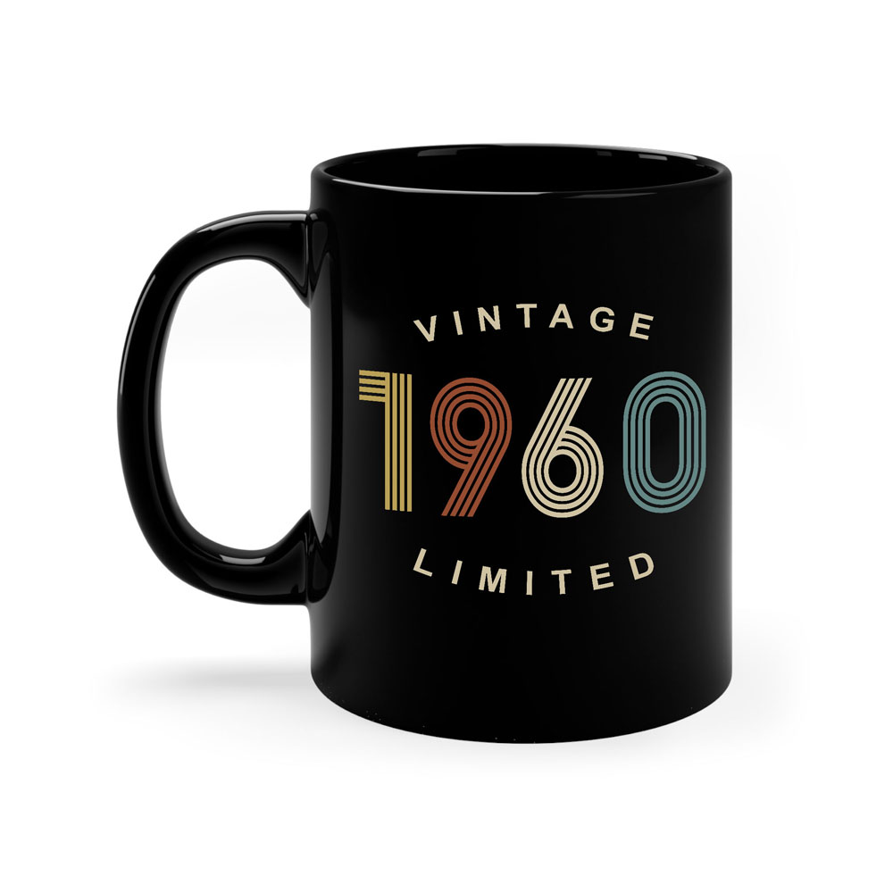 Limited Edition 1960 Birthday Black Coffee Mug - variant image 1