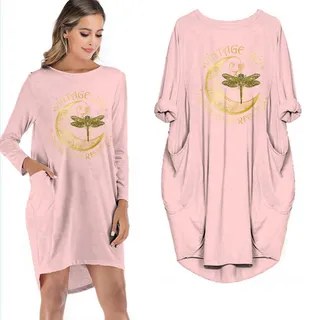 Birthday Outfits Dragonfly Vintage 1972 Limited Edition Pocket Dress – Pink