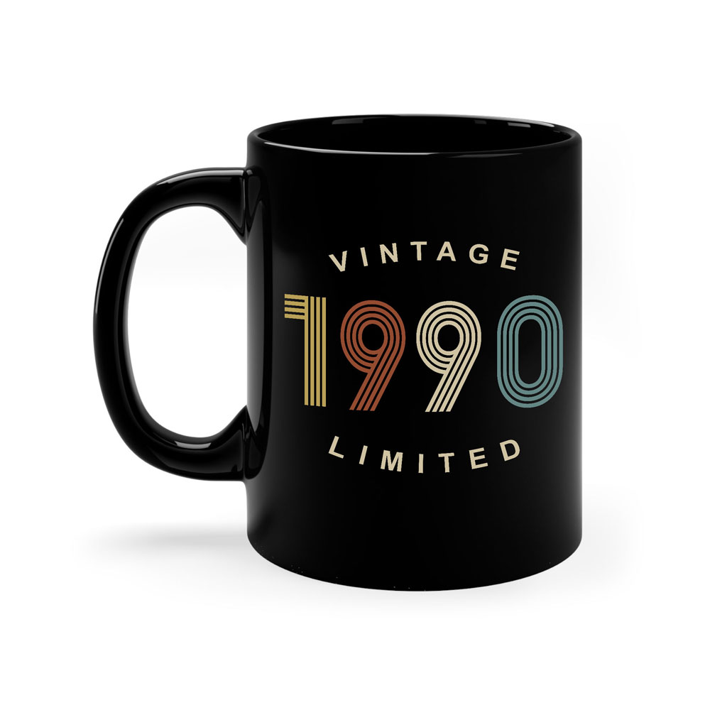 Limited Edition 1990 Birthday Black Coffee Mug - variant image 1