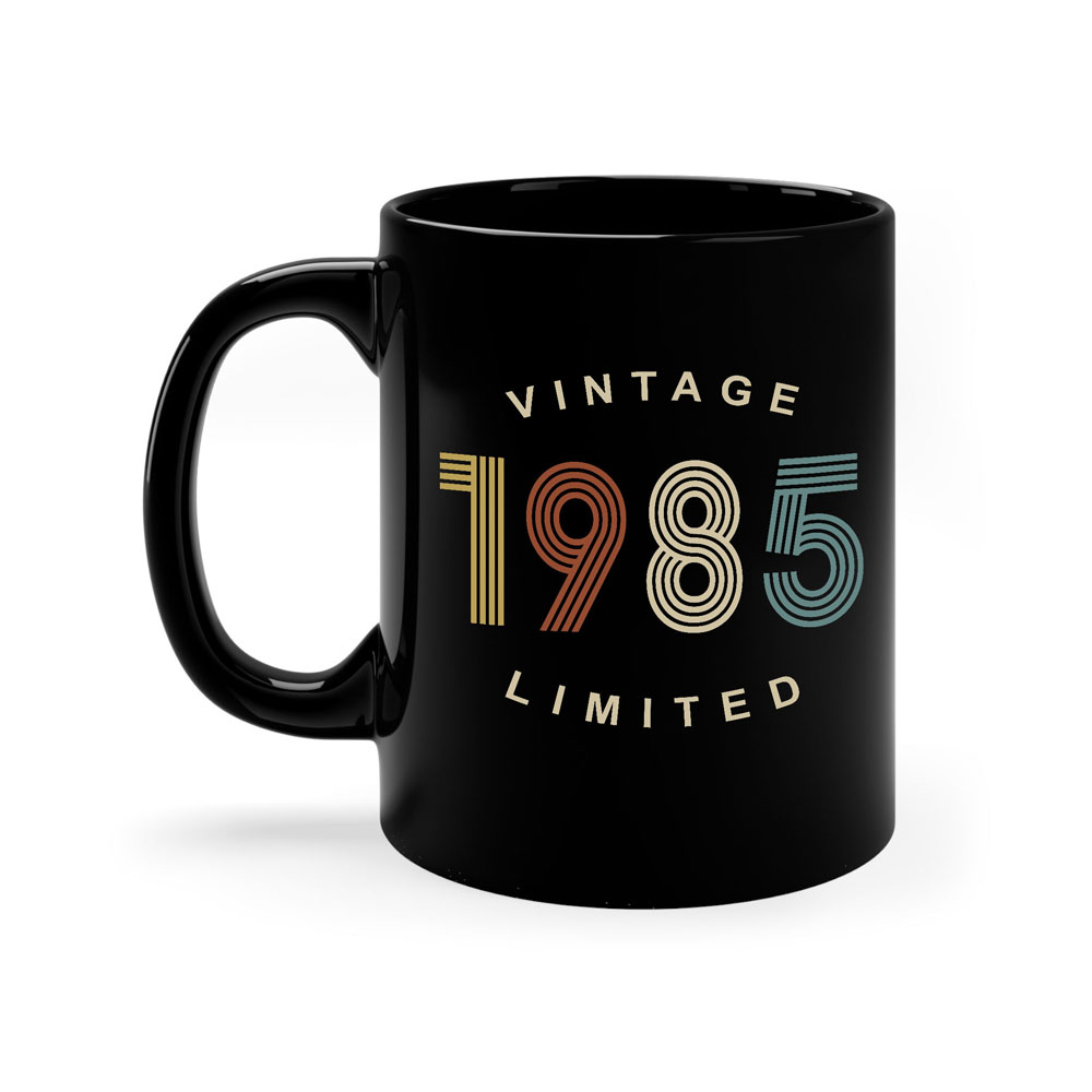 Limited Edition 1985 Birthday Black Coffee Mug - variant image 1