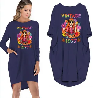 Lady Vintage 1977 Limited Edition Pocket Dress – Blue