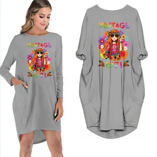 Birthday Outfits Lady Vintage 1971 Limited Edition Pocket Dress – Grey