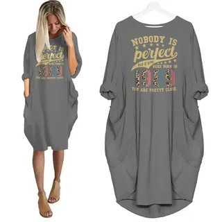 Nobody Is Perfect 1989 Birthday Nightgown – Grey