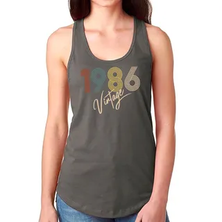 Limited Vintage 1986 Women's Racerback Tank – Dark Grey