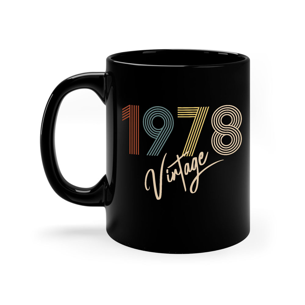Limited Vintage 1978 Birthday Black Coffee Mug - variant image 1