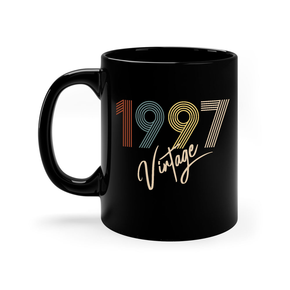 Limited Vintage 1997 Birthday Black Coffee Mug - variant image 1