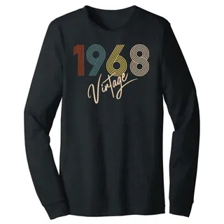 Limited Vintage 1968 Birthday Long Sleeve T-Shirt – Dark Grey Heather