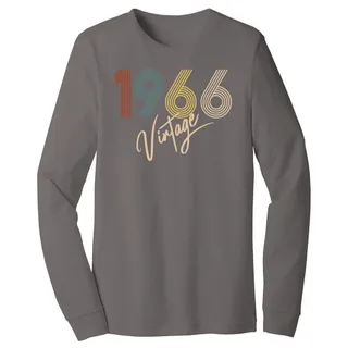 Limited Vintage 1966 Birthday Long Sleeve T-Shirt – Asphalt