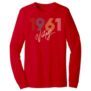 Limited Vintage 1961 Birthday Long Sleeve T-Shirt – Red
