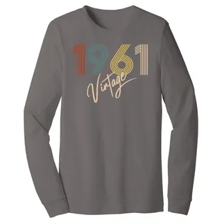 Limited Vintage 1961 Birthday Long Sleeve T-Shirt – Asphalt