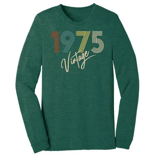 Limited Vintage 1975 Birthday Long Sleeve T-Shirt – Heather Forest
