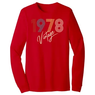 Limited Vintage 1978 Birthday Long Sleeve T-Shirt – Red