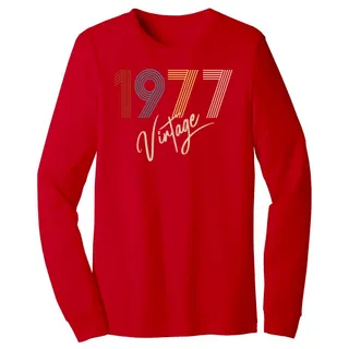 Limited Vintage 1977 Birthday Long Sleeve T-Shirt – Red