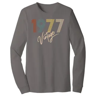 Limited Vintage 1977 Birthday Long Sleeve T-Shirt – Asphalt