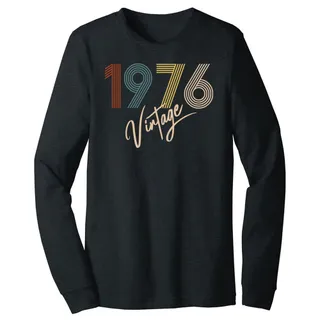 Limited Vintage 1976 Birthday Long Sleeve T-Shirt – Dark Grey Heather