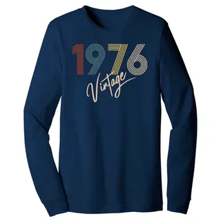 Limited Vintage 1976 Birthday Long Sleeve T-Shirt – Navy