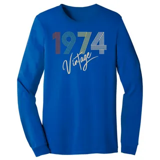 Limited Vintage 1974 Birthday Long Sleeve T-Shirt – True Royal