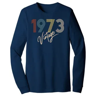 Limited Vintage 1973 Birthday Long Sleeve T-Shirt – Navy