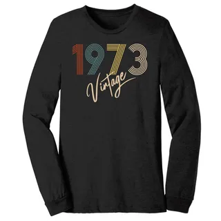 Limited Vintage 1973 Birthday Long Sleeve T-Shirt – Black Heather