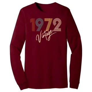 Limited Vintage 1972 Birthday Long Sleeve T-Shirt – Cardinal