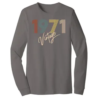 Limited Vintage 1971 Birthday Long Sleeve T-Shirt – Asphalt