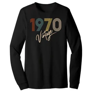 Limited Vintage 1970 Birthday Long Sleeve T-Shirt – Black