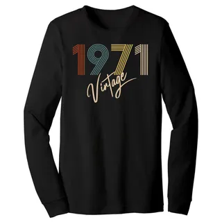 Limited Vintage 1971 Birthday Long Sleeve T-Shirt – Black