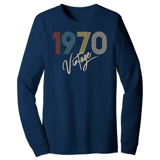 Limited Vintage 1970 Birthday Long Sleeve T-Shirt – Navy