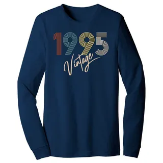 Limited Vintage 1995 Birthday Long Sleeve T-Shirt – Navy
