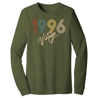Limited Vintage 1996 Birthday Long Sleeve T-Shirt – Military Green