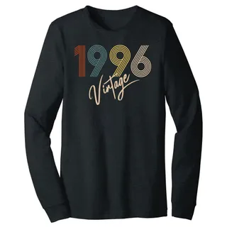 Limited Vintage 1996 Birthday Long Sleeve T-Shirt – Dark Grey Heather