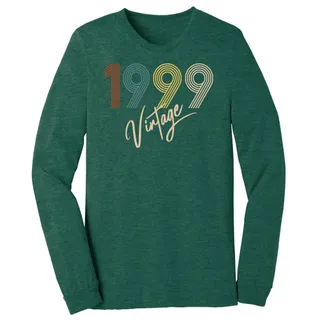 Limited Vintage 1999 Birthday Long Sleeve T-Shirt – Heather Forest