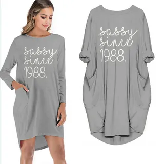 Sassy Since 1988 Limited Edition Pocket Dress – Grey