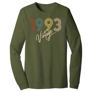 Limited Vintage 1993 Birthday Long Sleeve T-Shirt – Military Green