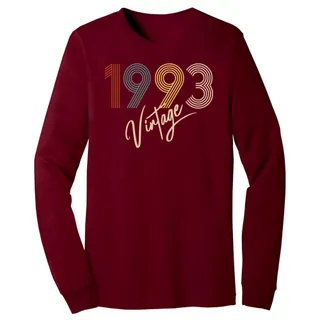Limited Vintage 1993 Birthday Long Sleeve T-Shirt – Cardinal