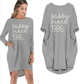 Sassy Since 1986 Limited Edition Pocket Dress – Grey
