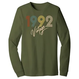 Limited Vintage 1992 Birthday Long Sleeve T-Shirt – Military Green