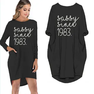 Sassy Since 1983 Limited Edition Pocket Dress – Black