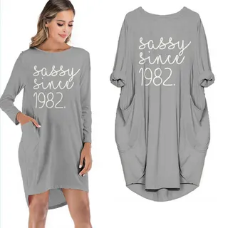 Sassy Since 1982 Limited Edition Pocket Dress – Grey