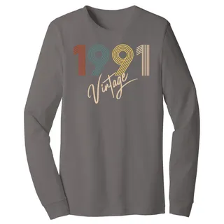 Limited Vintage 1991 Birthday Long Sleeve T-Shirt – Asphalt
